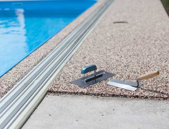 concrete pool deck)