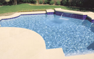 This image shows a pool deck that was newly resurfaced.